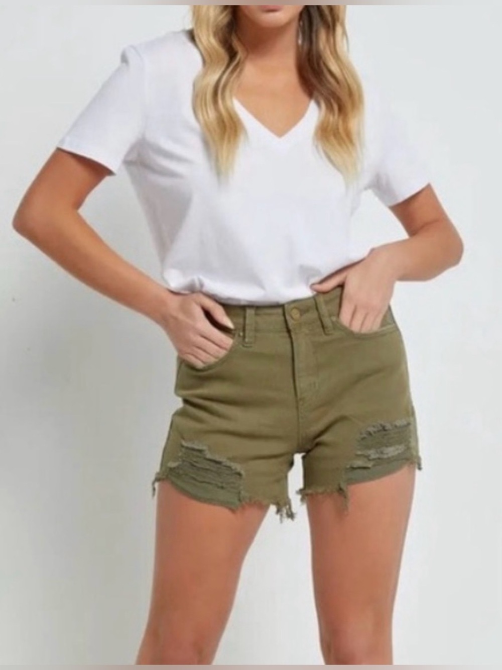 Distressed Denim Shorts